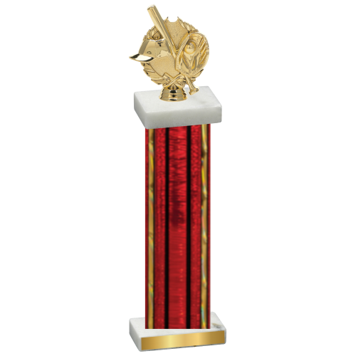 Single Red Glacier Baseball Trophy