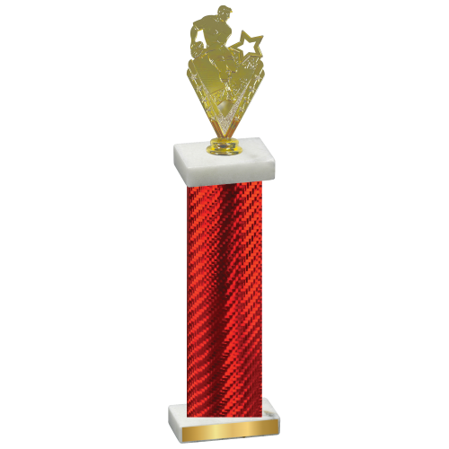 Single Red Carbon Fiber Rugby Trophy