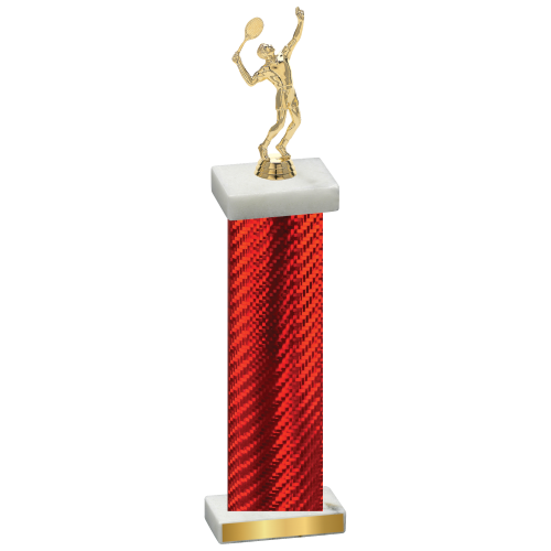 Single Red Carbon Fiber Tennis Trophy