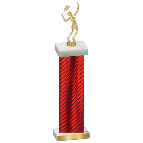 Single Red Carbon Fiber Tennis Trophy