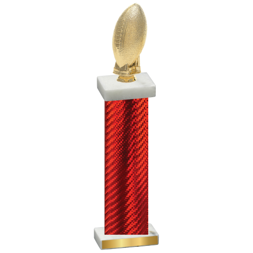 Single Red Carbon Fiber Football Trophy