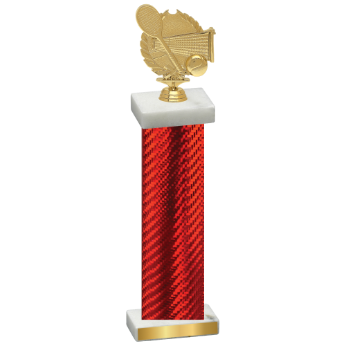 Single Red Carbon Fiber Tennis Trophy