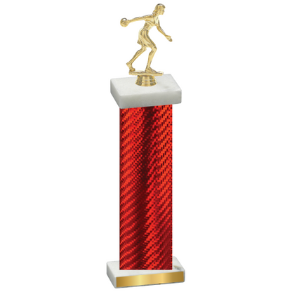 Single Red Carbon Fiber Bowling Trophy