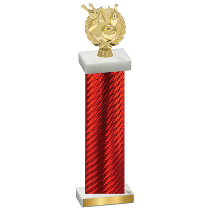 Single Red Carbon Fiber Bowling Trophy