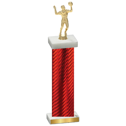 Single Red Carbon Fiber Volleyball Trophy