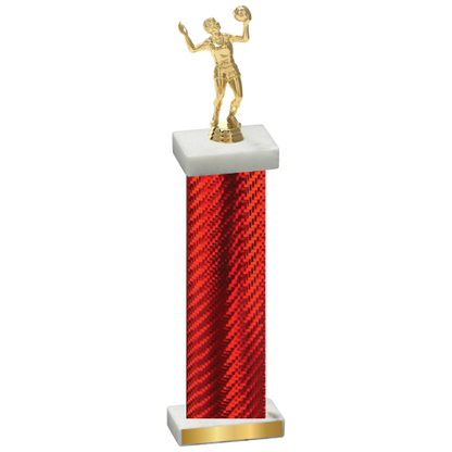 Single Red Carbon Fiber Volleyball Trophy