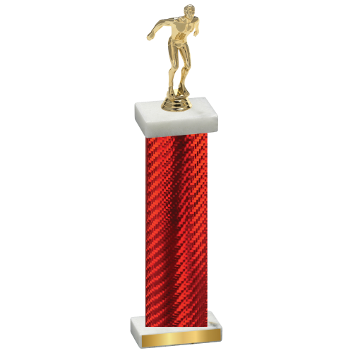 Single Red Carbon Fiber Swimming Trophy