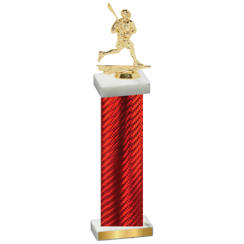 Single Red Carbon Fiber Lacrosse Trophy