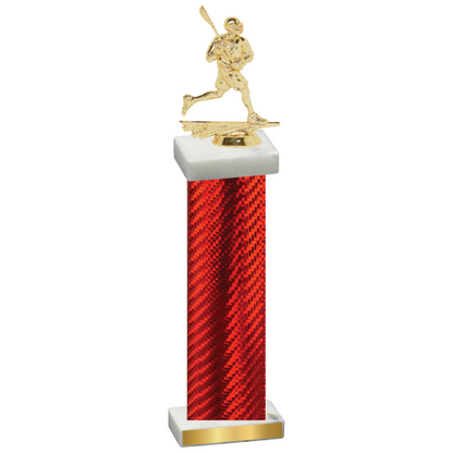 Single Red Carbon Fiber Lacrosse Trophy