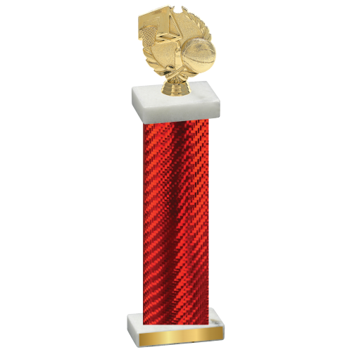 Single Red Carbon Fiber Basketball Trophy