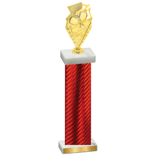 Single Red Carbon Fiber Pickleball Trophy