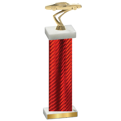 Single Red Carbon Fiber Cars Trophy