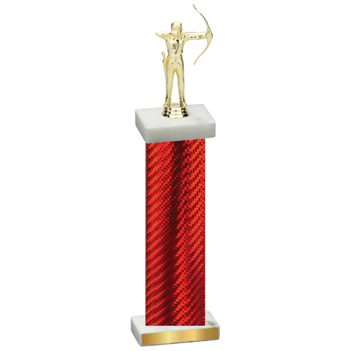 Single Red Carbon Fiber Archery Trophy