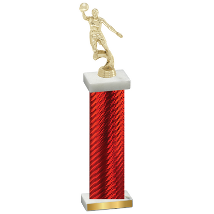 Single Red Carbon Fiber Basketball Trophy