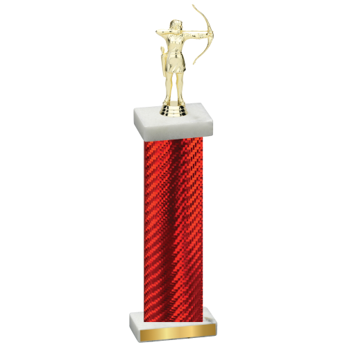 Single Red Carbon Fiber Archery Trophy