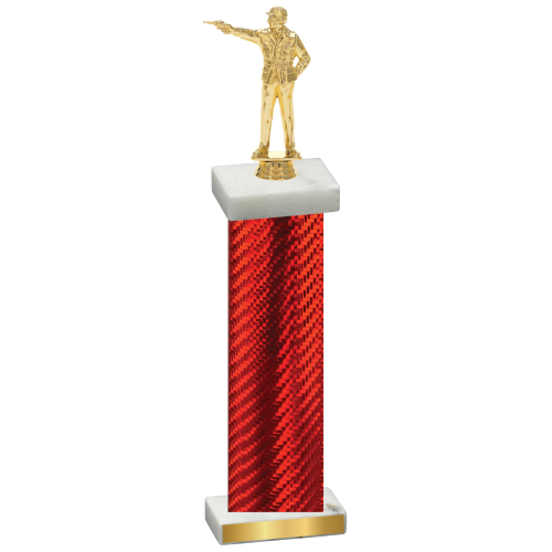 Single Red Carbon Fiber Shooter Trophy