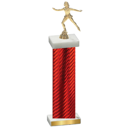 Single Red Carbon Fiber Skater Trophy