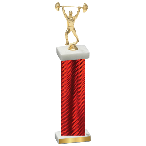 Single Red Carbon Fiber Weights Trophy