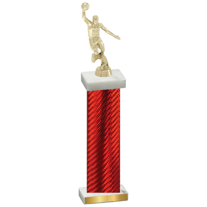 Single Red Carbon Fiber Basketball Trophy