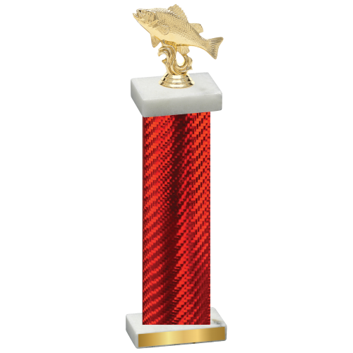 Single Red Carbon Fiber Fishing Trophy