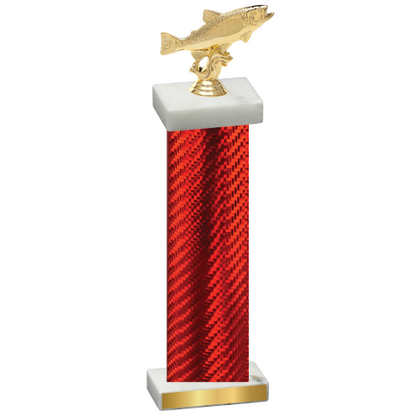 Single Red Carbon Fiber Fishing Trophy