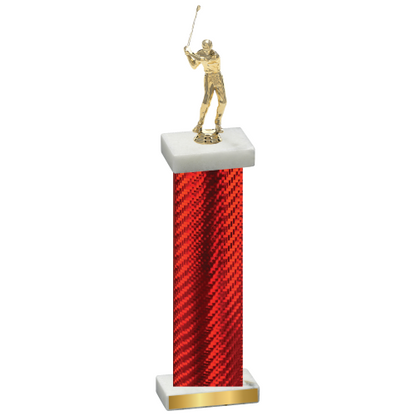 Single Red Carbon Fiber Golf Trophy