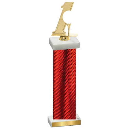 Single Red Carbon Fiber Golf Trophy