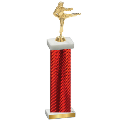 Single Red Carbon Fiber Karate Trophy