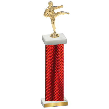 Single Red Carbon Fiber Karate Trophy