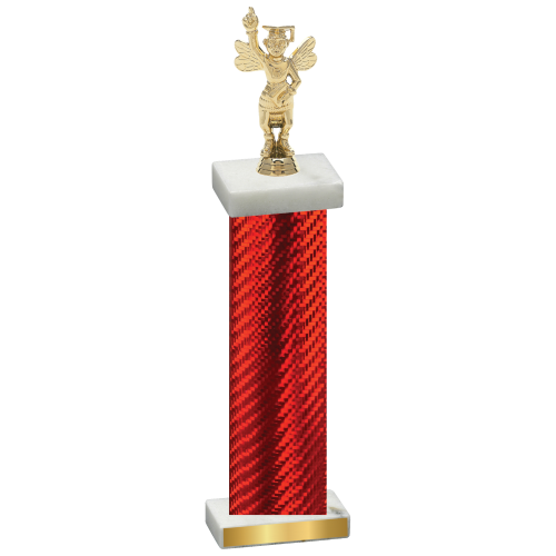 Single Red Carbon Fiber Academics Trophy