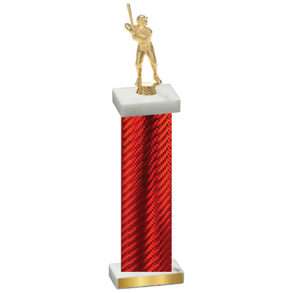 Single Red Carbon Fiber Baseball Trophy