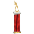 Single Red Carbon Fiber Softball Trophy