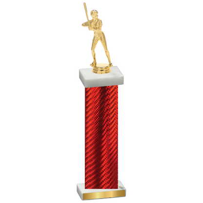 Single Red Carbon Fiber Softball Trophy