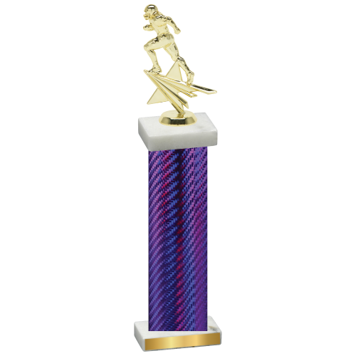 Single Purple Carbon Fiber Football Trophy