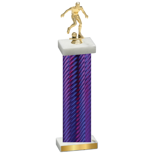 Single Purple Carbon Fiber Soccer Trophy