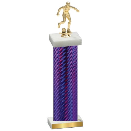 Single Purple Carbon Fiber Soccer Trophy