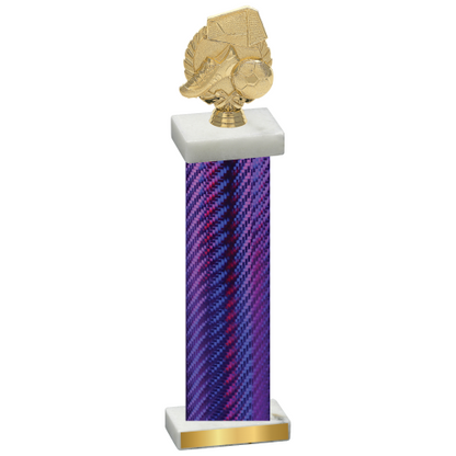 Single Purple Carbon Fiber Soccer Trophy