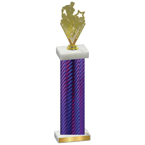 Single Purple Carbon Fiber Rugby Trophy