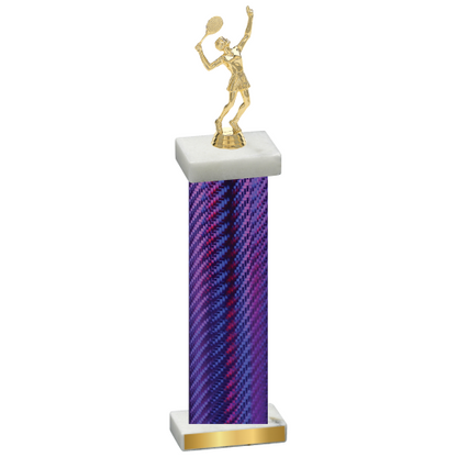 Single Purple Carbon Fiber Tennis Trophy