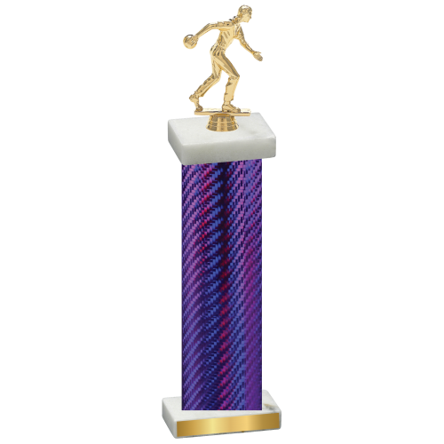 Single Purple Carbon Fiber Bowling Trophy