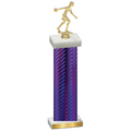 Single Purple Carbon Fiber Bowling Trophy