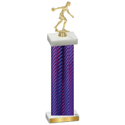 Single Purple Carbon Fiber Bowling Trophy