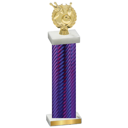 Single Purple Carbon Fiber Bowling Trophy