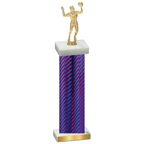 Single Purple Carbon Fiber Volleyball Trophy