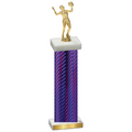 Single Purple Carbon Fiber Volleyball Trophy