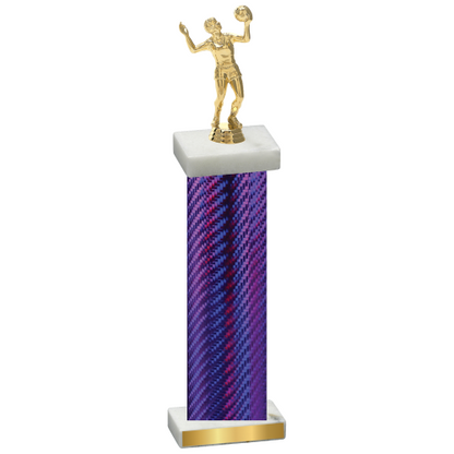 Single Purple Carbon Fiber Volleyball Trophy