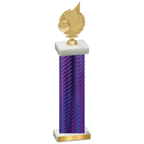 Single Purple Carbon Fiber Volleyball Trophy