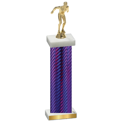 Single Purple Carbon Fiber Swimming Trophy