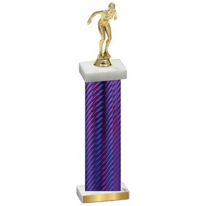 Single Purple Carbon Fiber Tennis Trophy