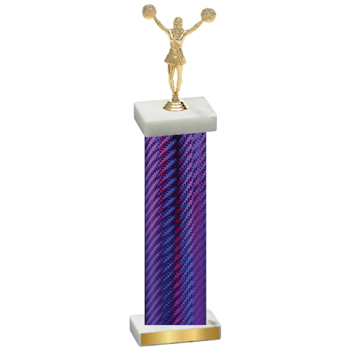 Single Purple Carbon Fiber Cheerleading Trophy